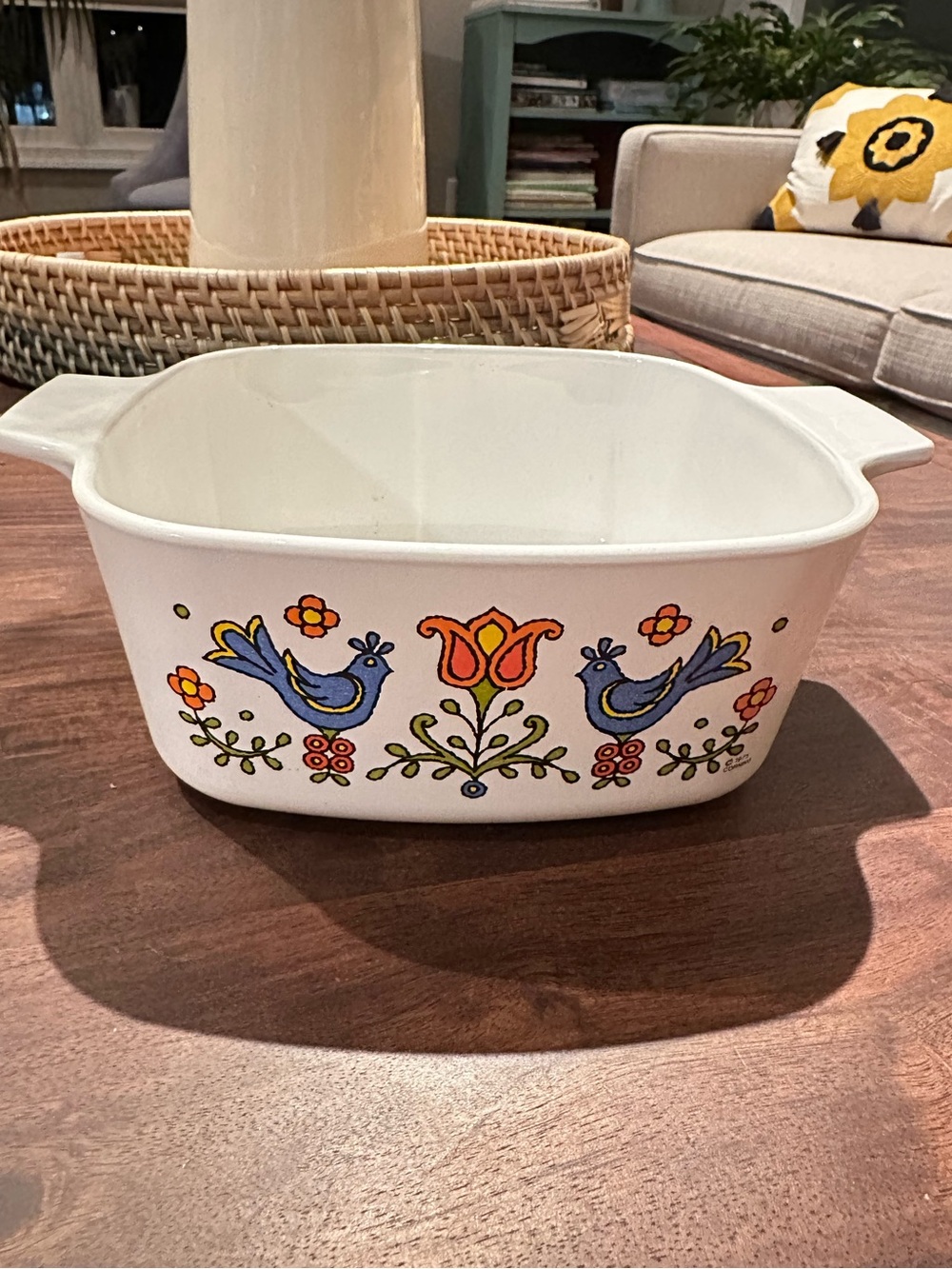 VTG Corning Ware casserole dish Country Festival 1975